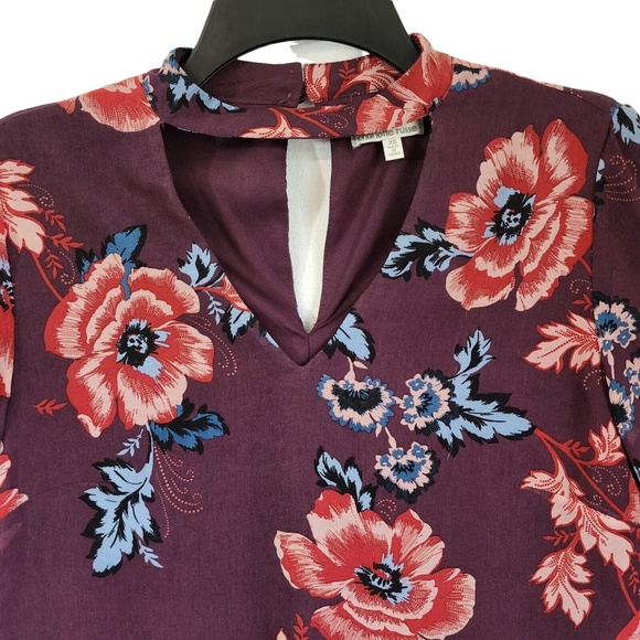 Charlotte Russe Lined Dress With Keyhole Neckline Mauve Size XS Knee Length - Picture 4 of 12